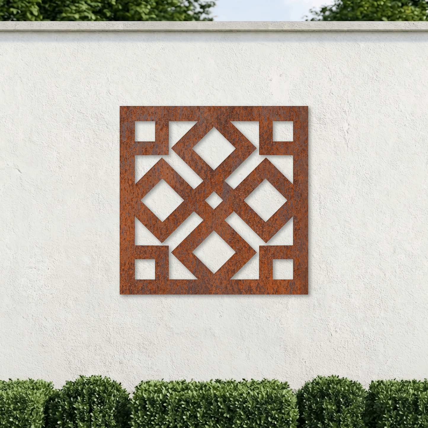 Corten Steel Decorative Garden Wall Panel - Celtic Knot Design