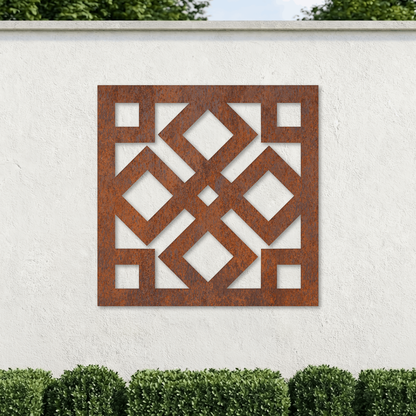 Corten Steel Decorative Garden Wall Panel - Celtic Knot Design