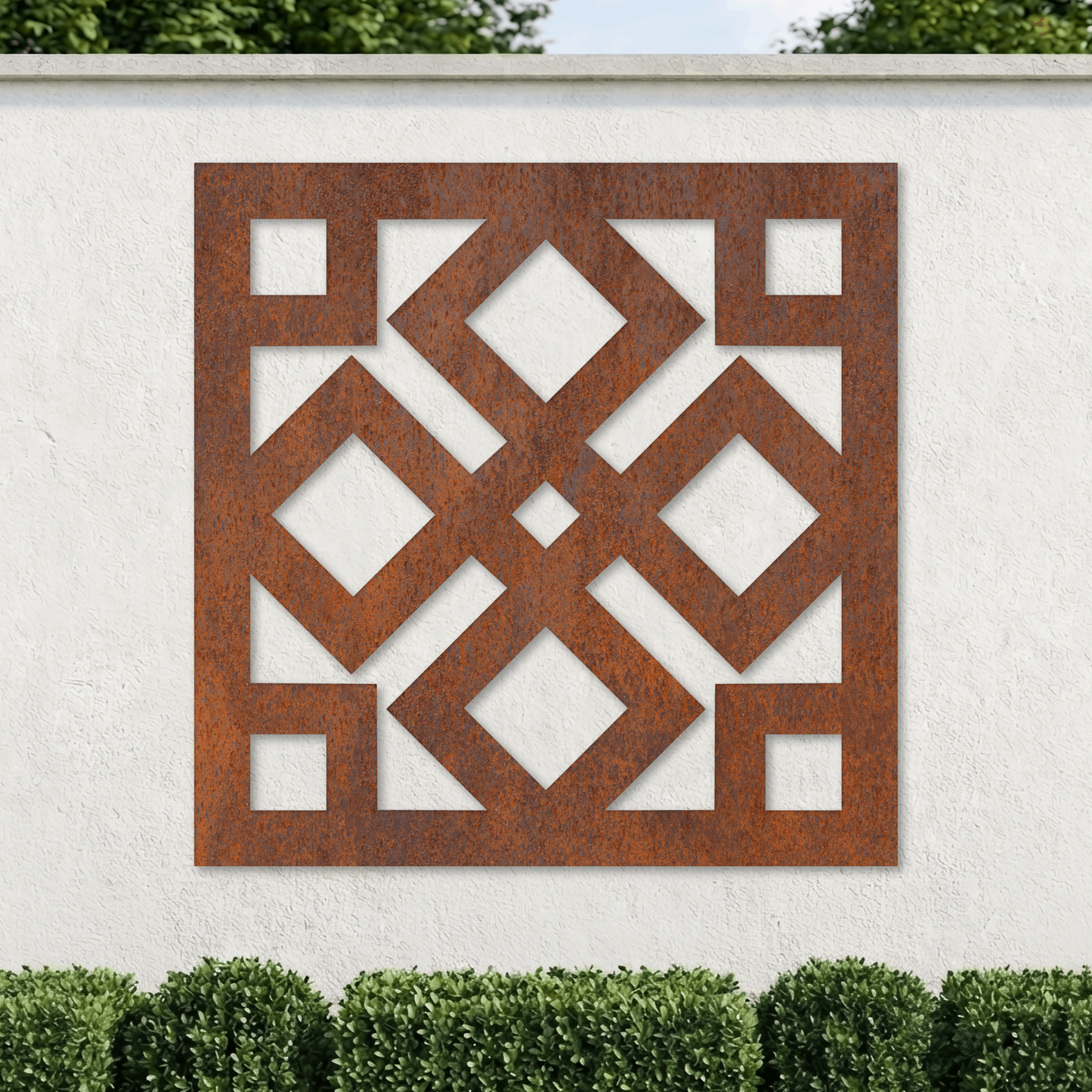 Corten Steel Decorative Garden Wall Panel - Celtic Knot Design
